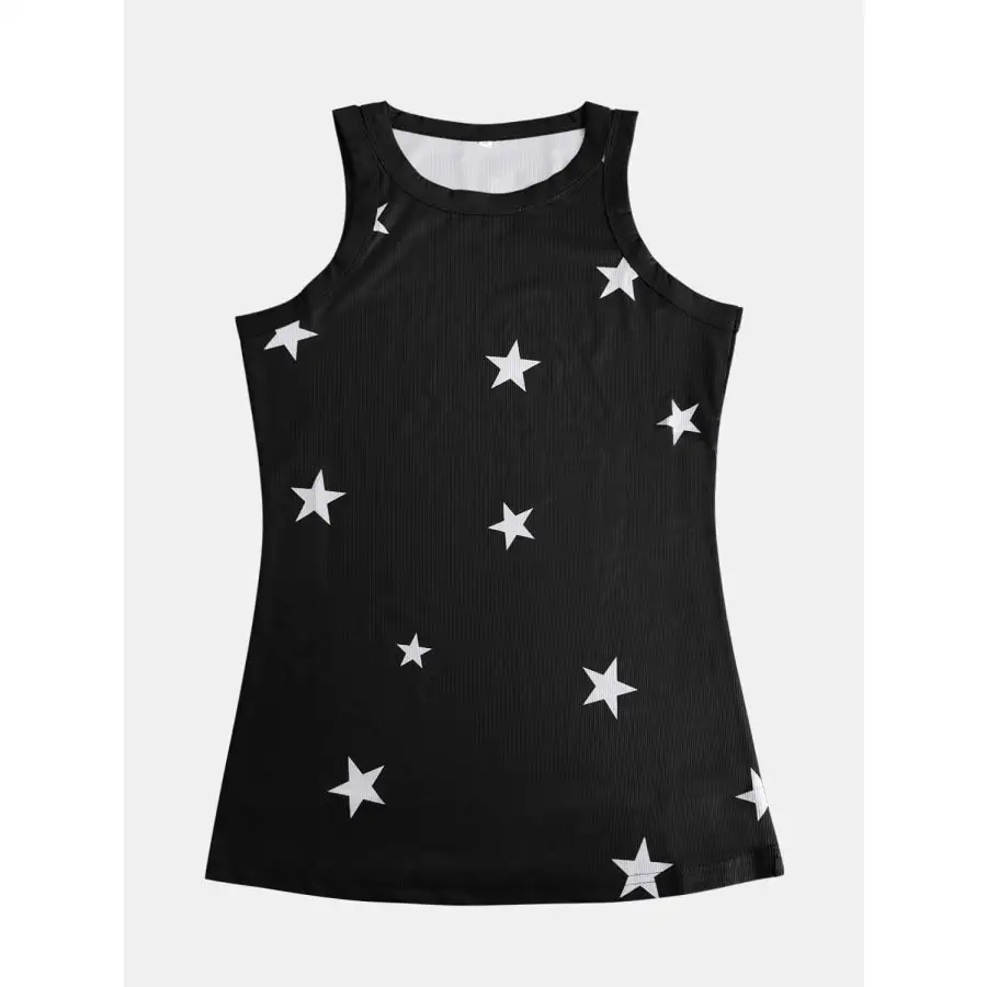 Full Size Star Round Neck Tank