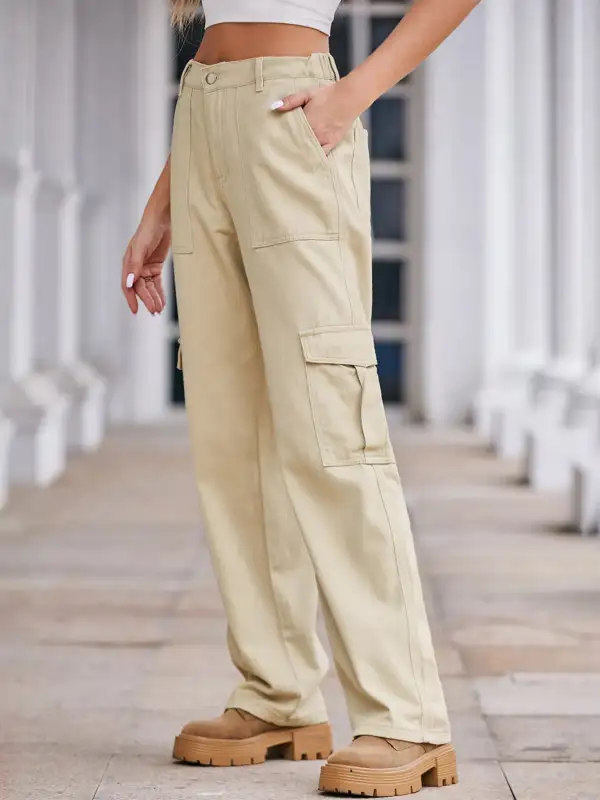 Utility High Waist Cargo Denim Jeans