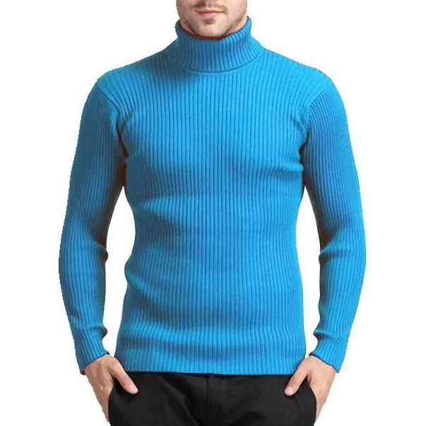 Solid Color Turtleneck Sweater