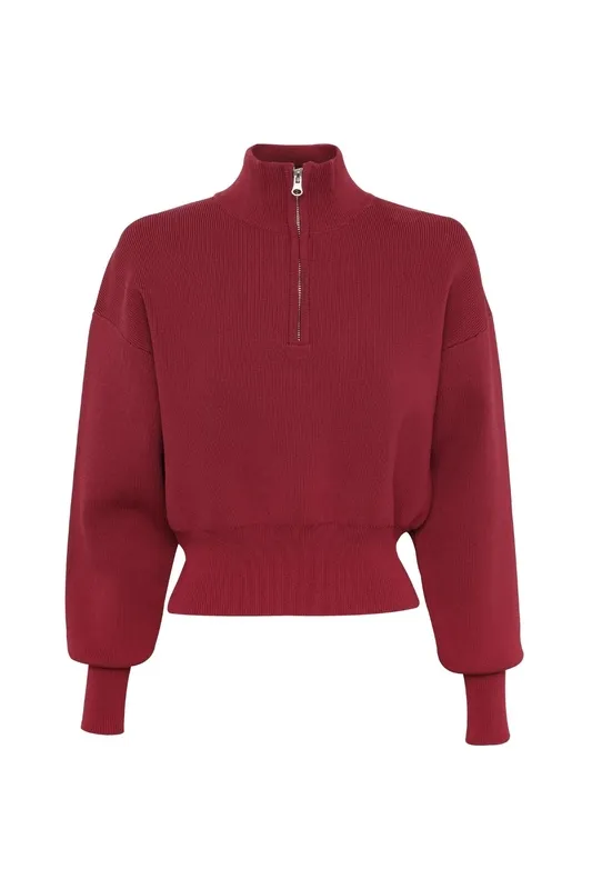 Red Ribbed Sweater