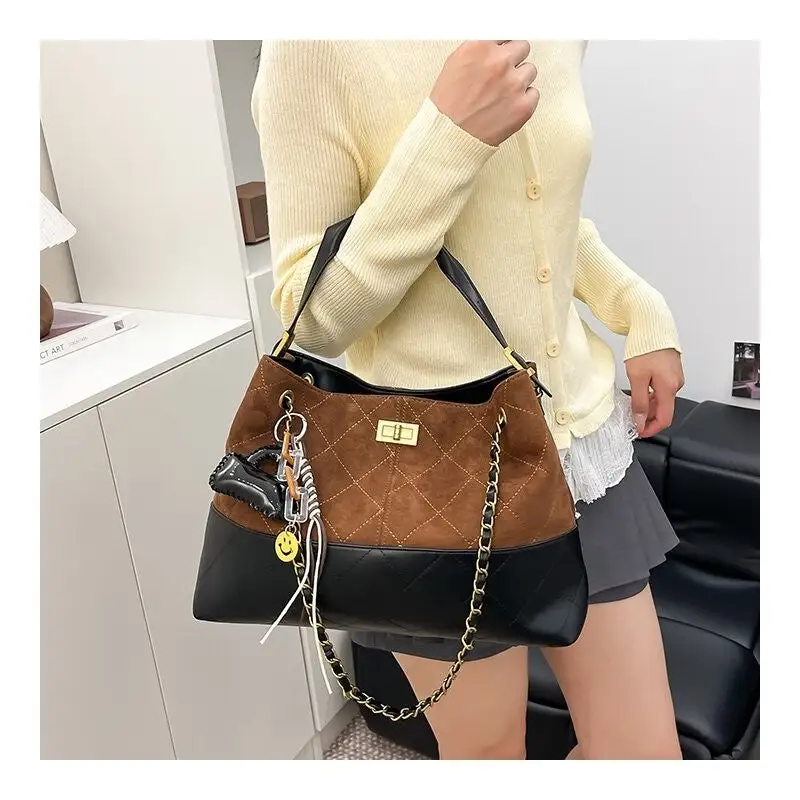 Vintage Crossbody Satchel with Charm