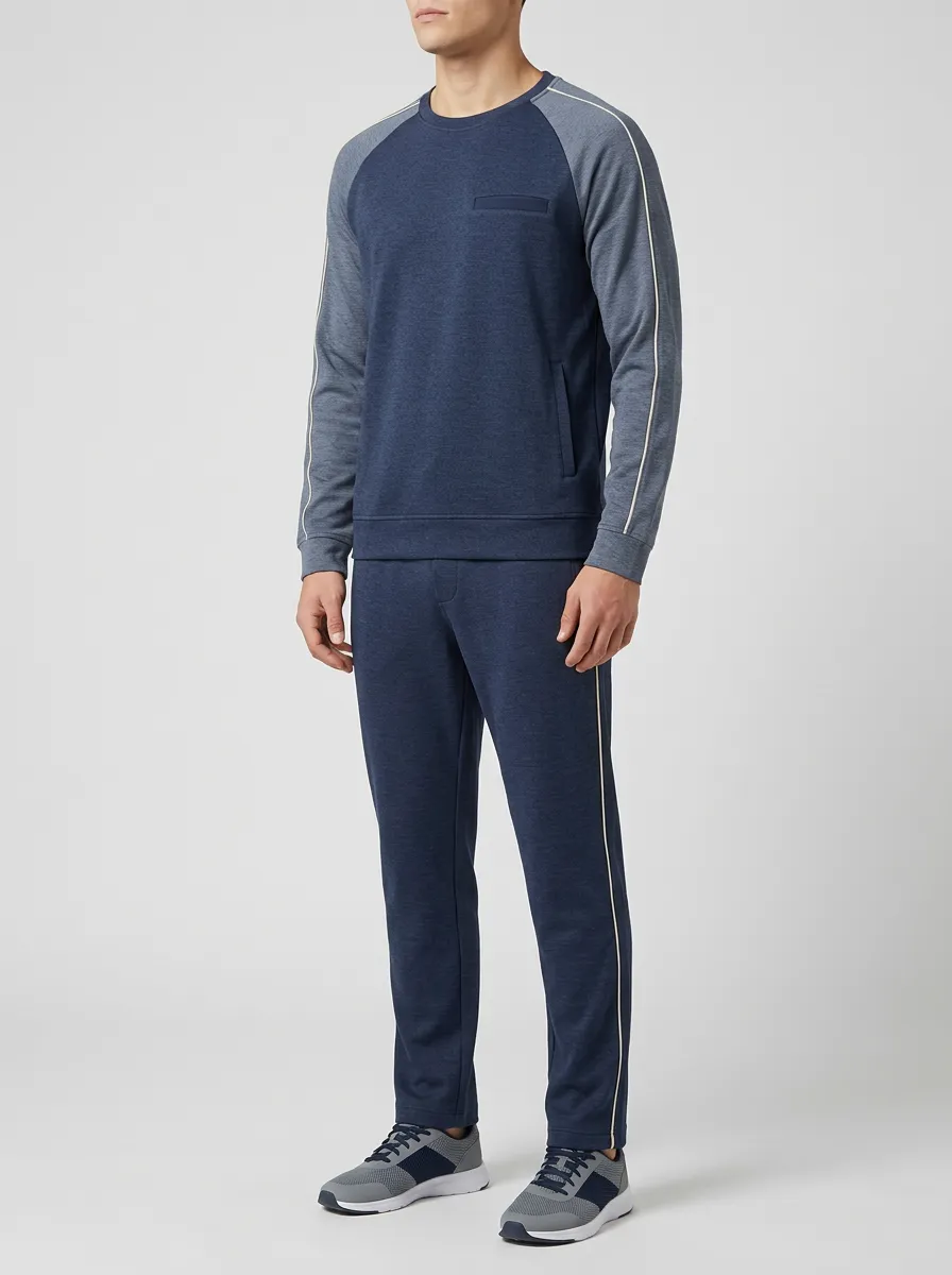 Men's Weekend Tracksuit with Raglan Sleeve Colorblock Design