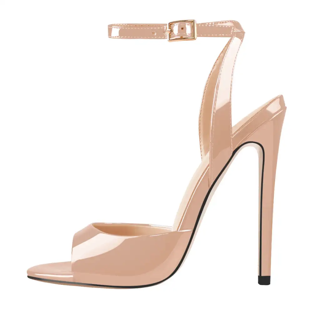 Round Toe Strap Stiletto Sandals