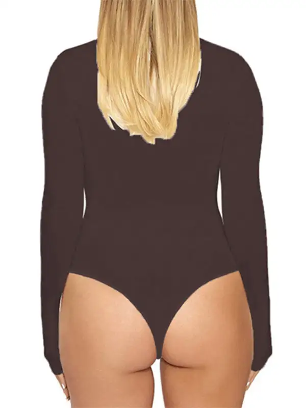 Bottoming Tops Long Sleeved Tight Fitting Jumpsuit