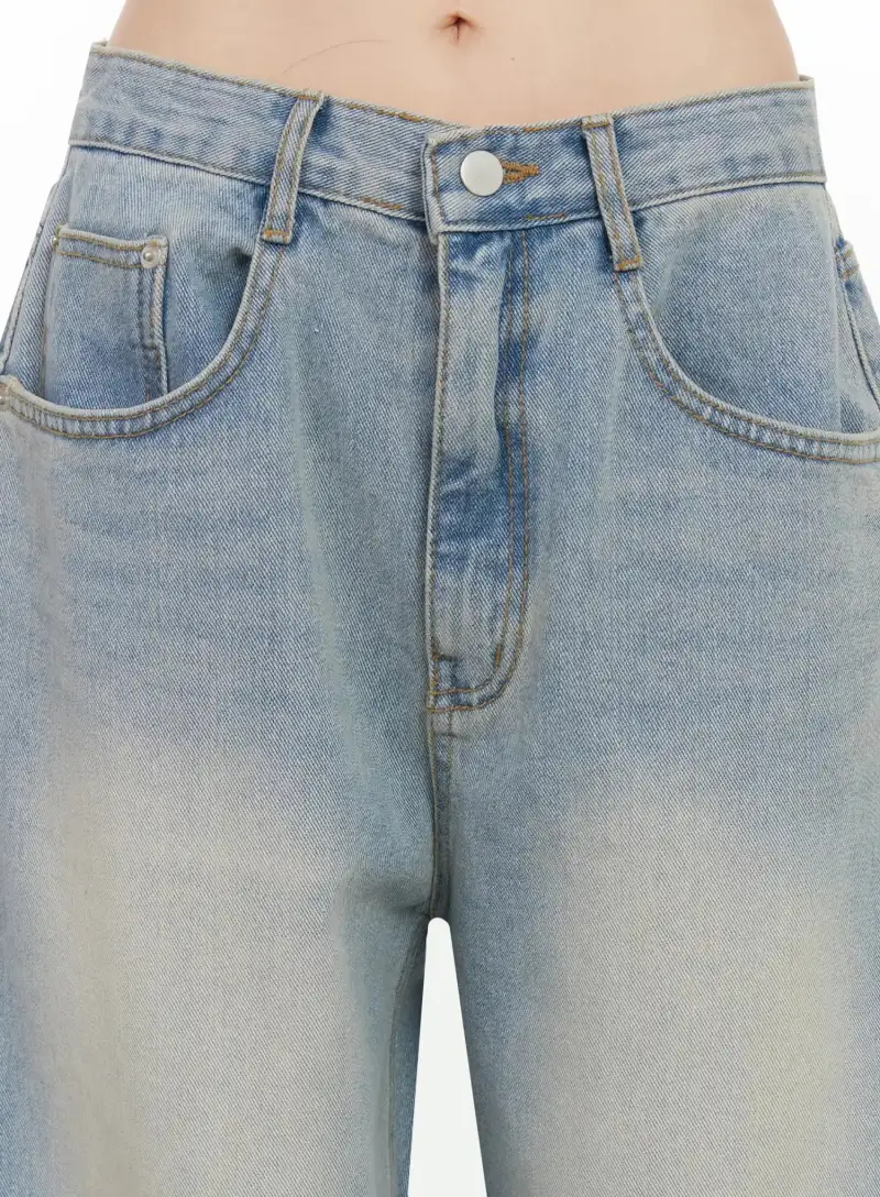 Contemporary Cotton Wide Leg Jeans