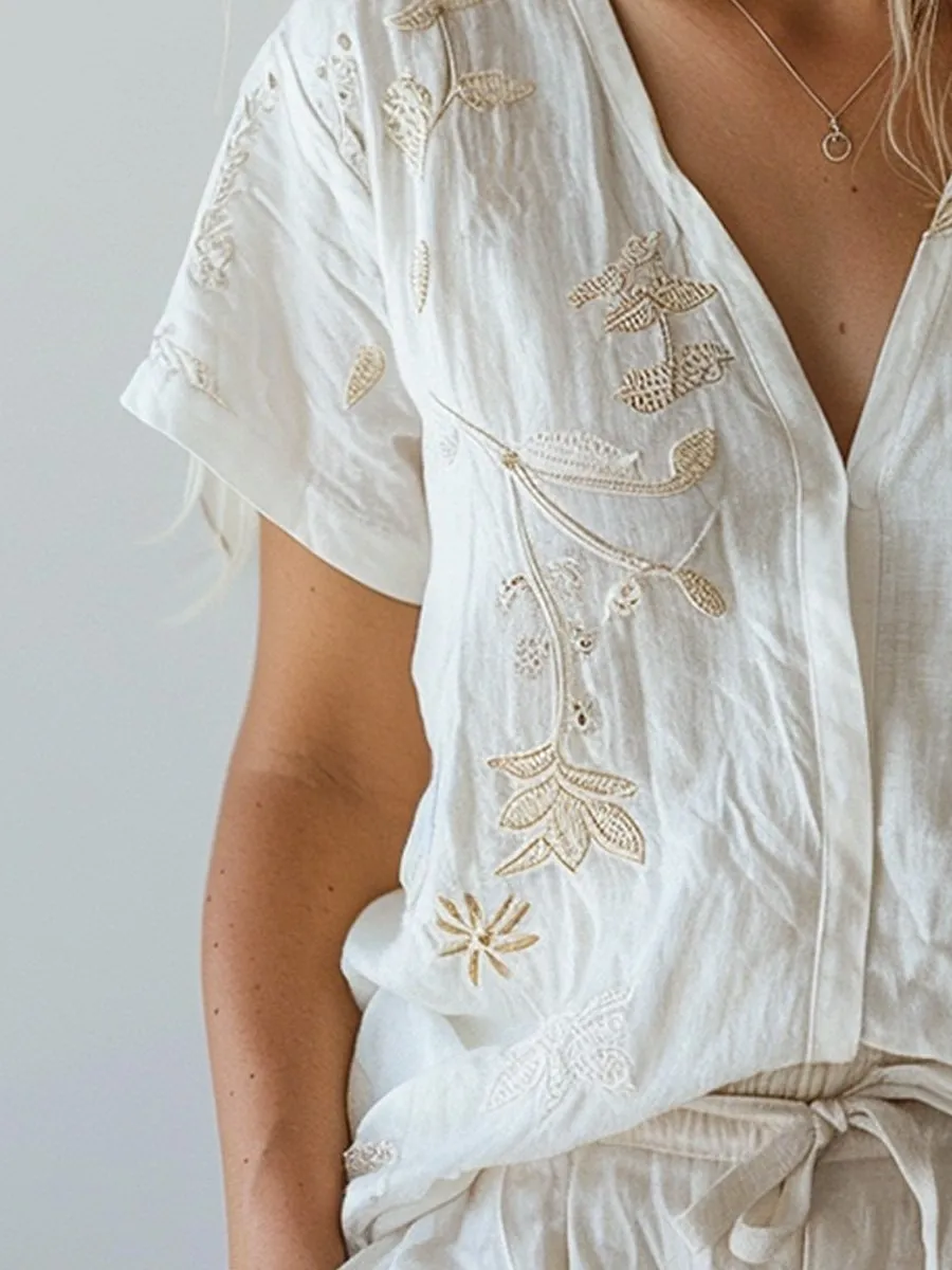 Relaxed Pleated Blouse