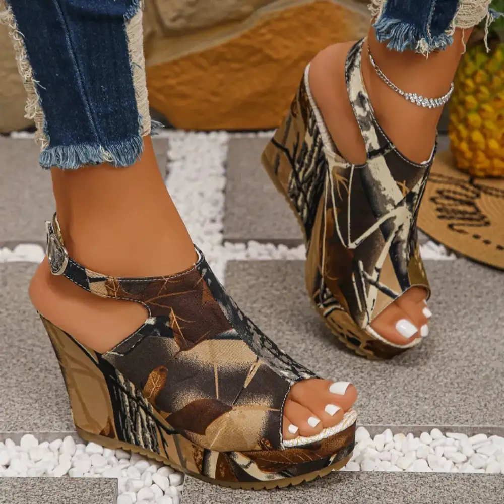 Street Lounge Open Toe Wedge Sandals