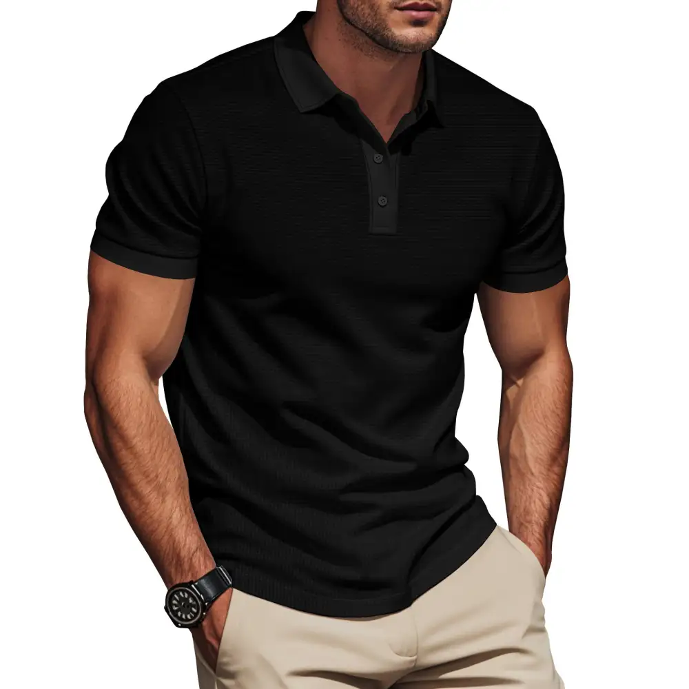 Ribbed Slim Fit Fitted Polo Shirt