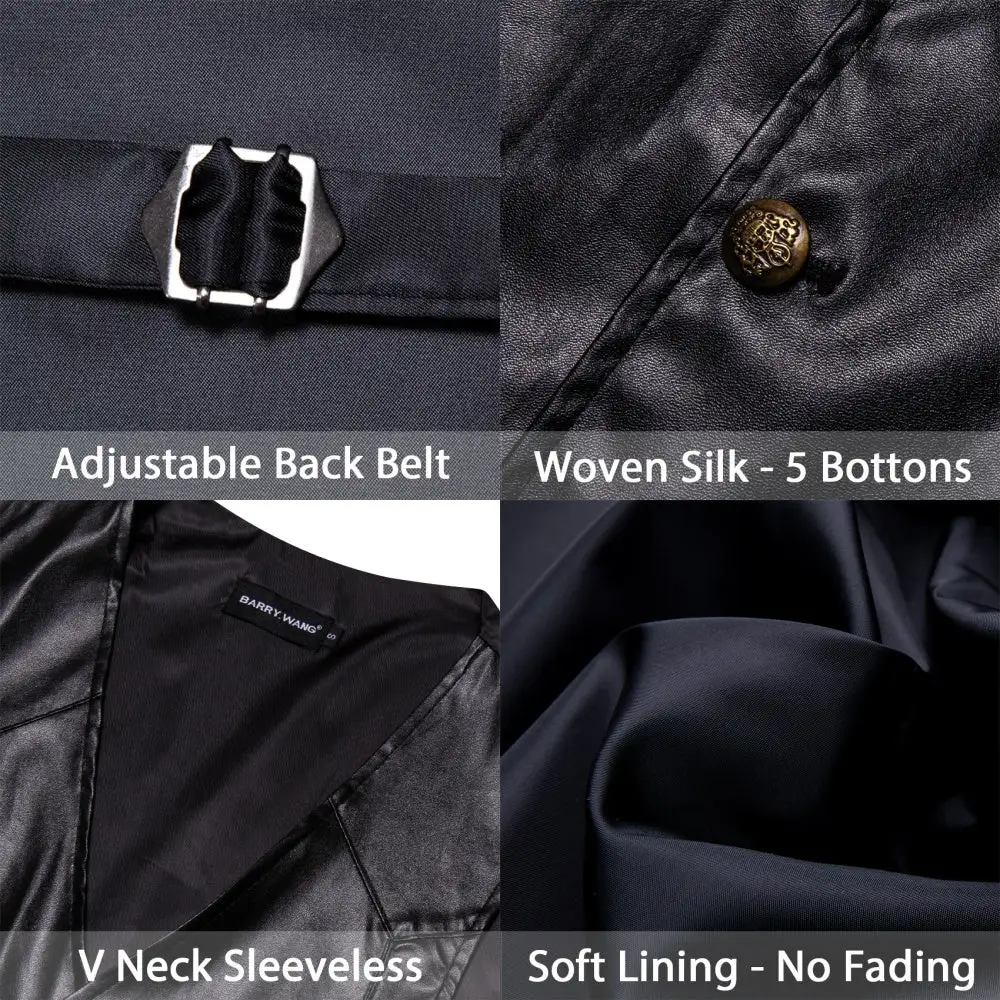 V Neck Casual Leather Dress Vest