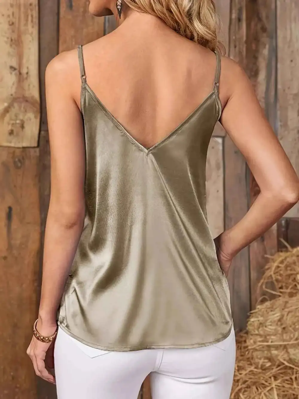 Satin V-Neck Cami Top