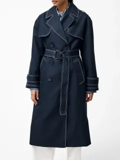Long Waist Denim Lapel Jacket
