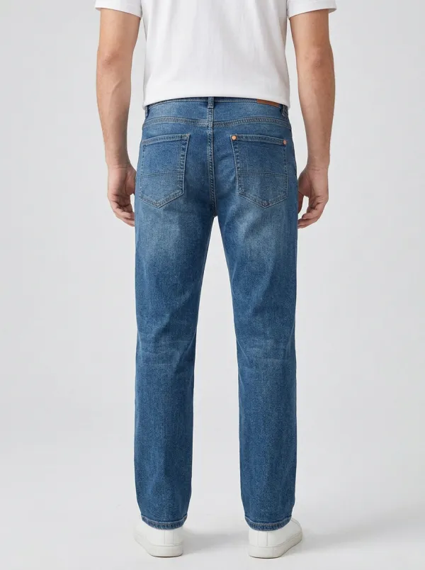 Men's Casual Fashion Star Embroidery Printed Straight Jeans