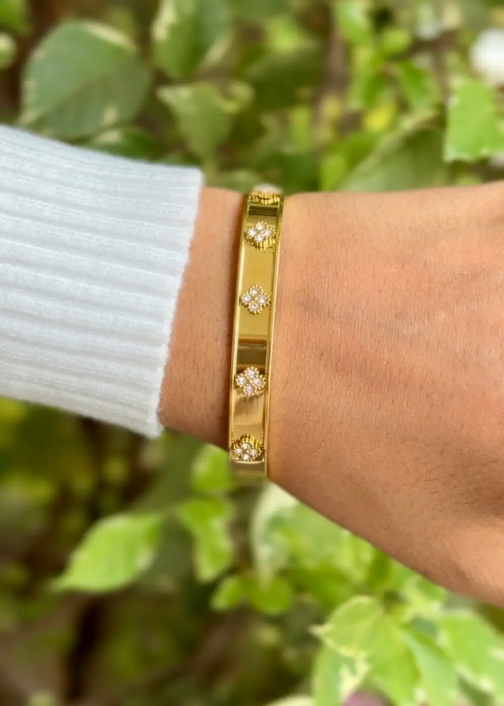 Golden Spark Charm Cuff Bangles