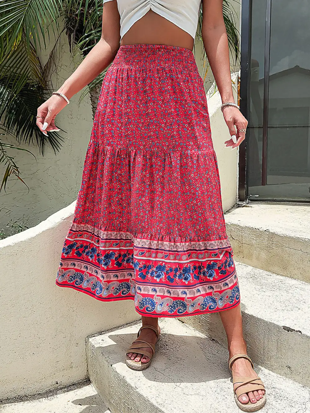 Natural Refined Printed Skirt