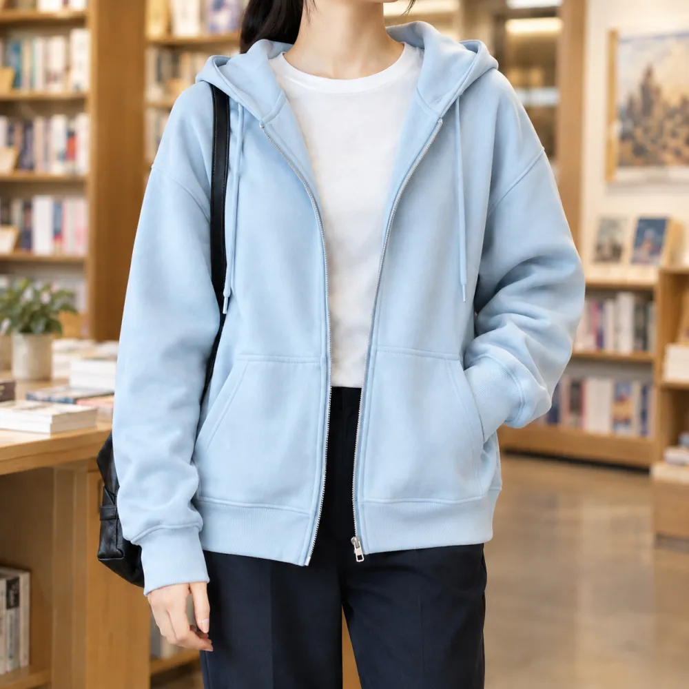 Relaxed Zip-Front Hoodie