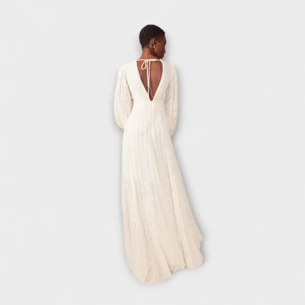 Pleated Chiffon A-Line Maxi Dress