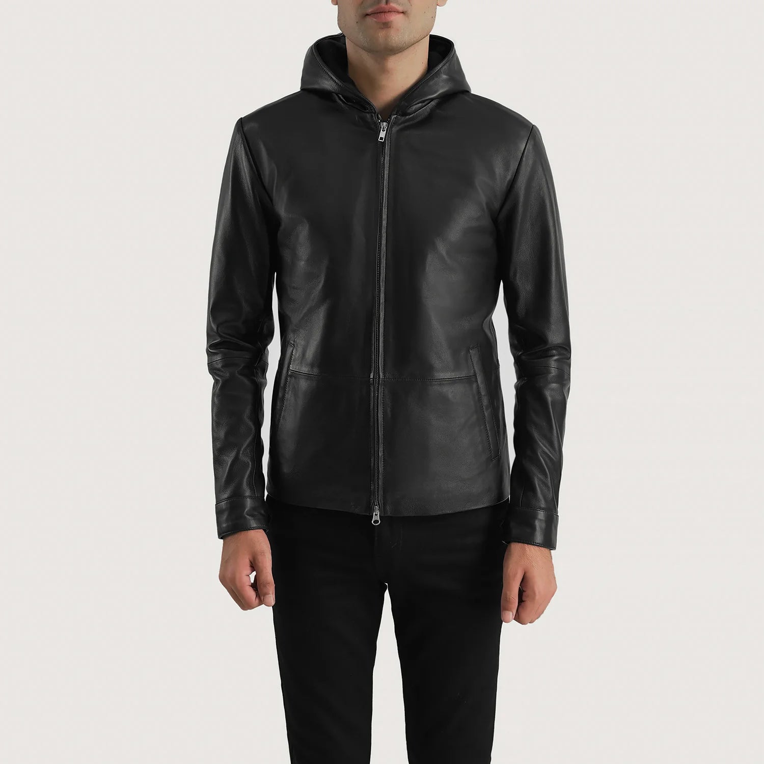 Men's Classic Hooded Leather Jacket