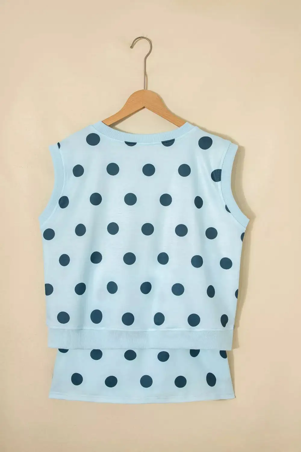 Polka Dot Sleeveless Top and Skort Casual Set