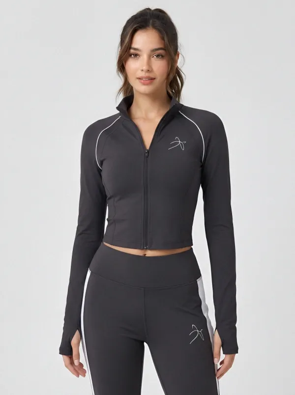 Women's Yoga Fitness Sage Green Side-Striped Tracksuit Set