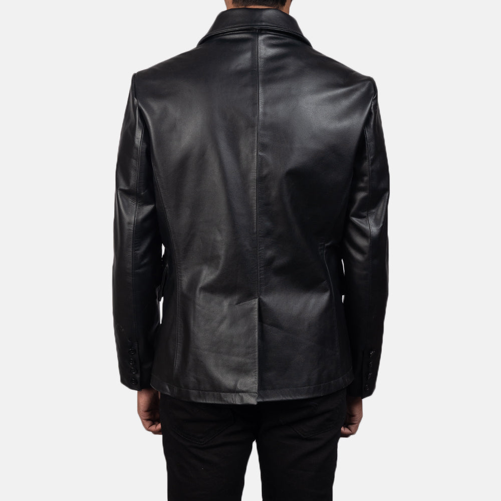 Men's Rugged Leather Coat Jacket