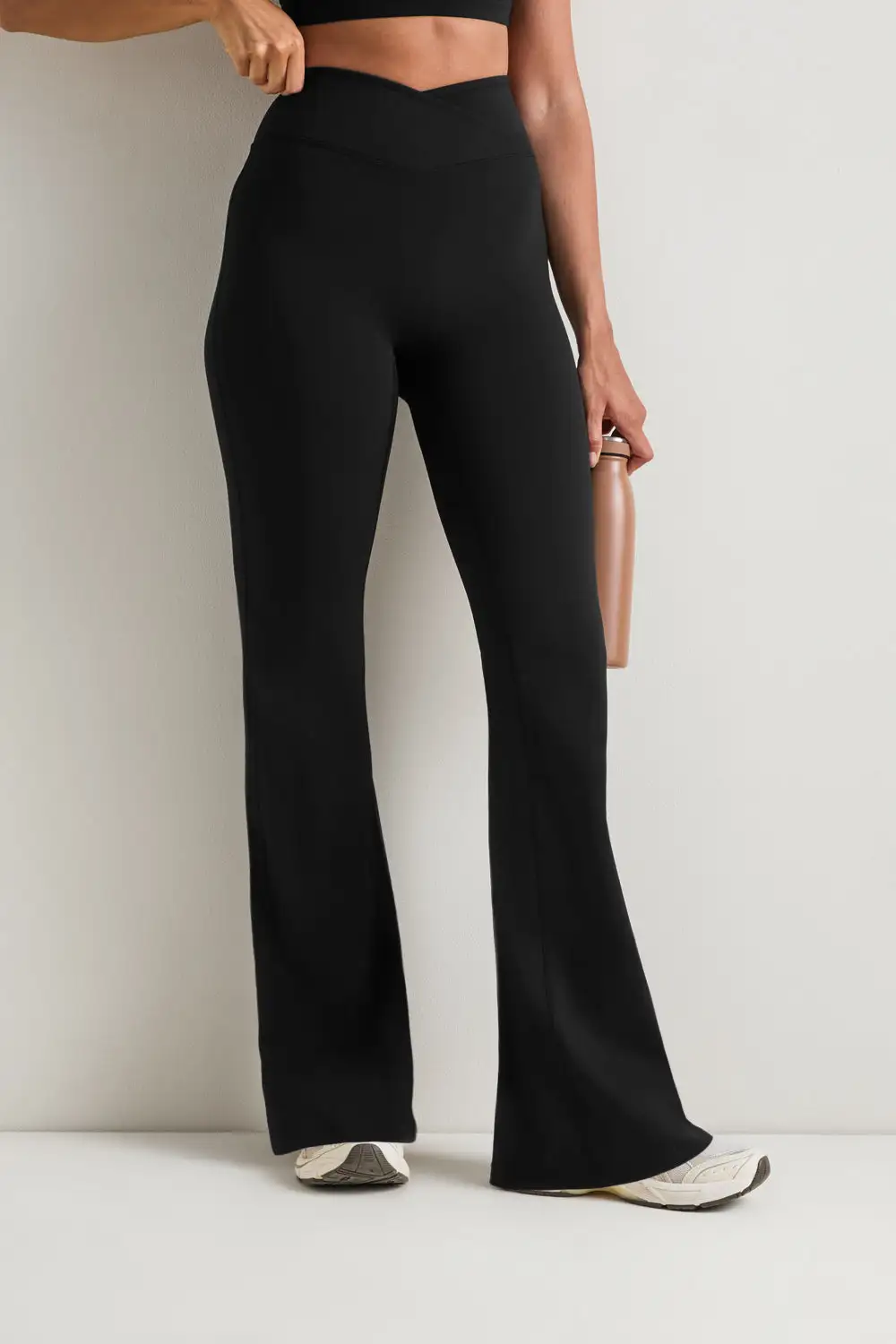 Wrap Waist Clean Front Flared Leggings