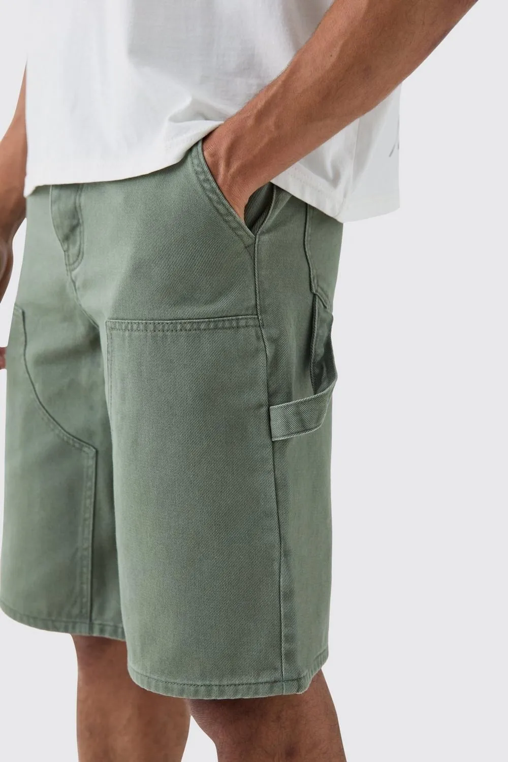 Spring And Summer Green Comfort Denim Jorts