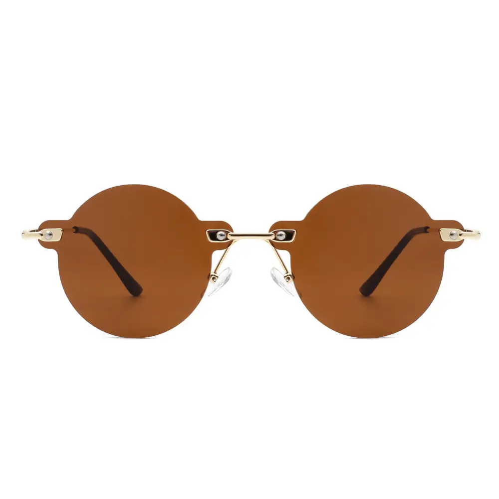 Knotted Round Rimless Frame Sunglasses