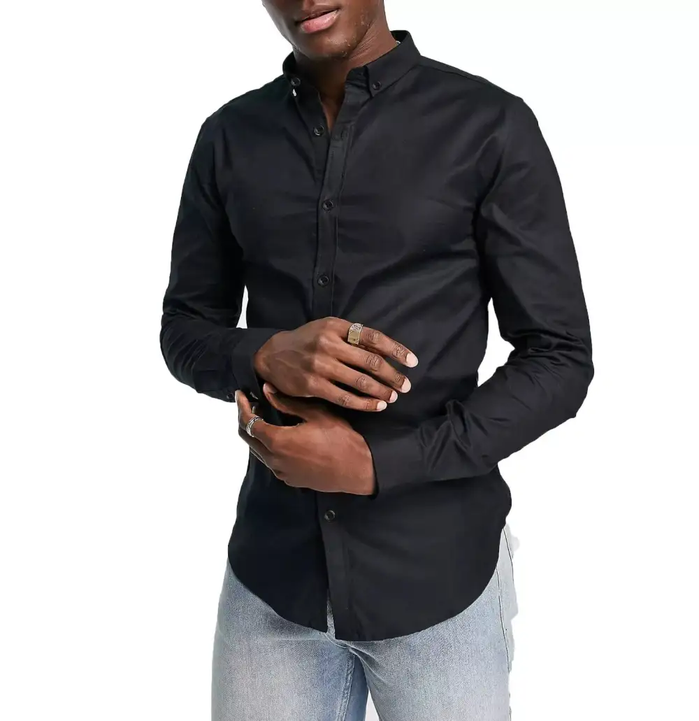 Refined Button Down Long Sleeve Slim Fit Dress Shirt