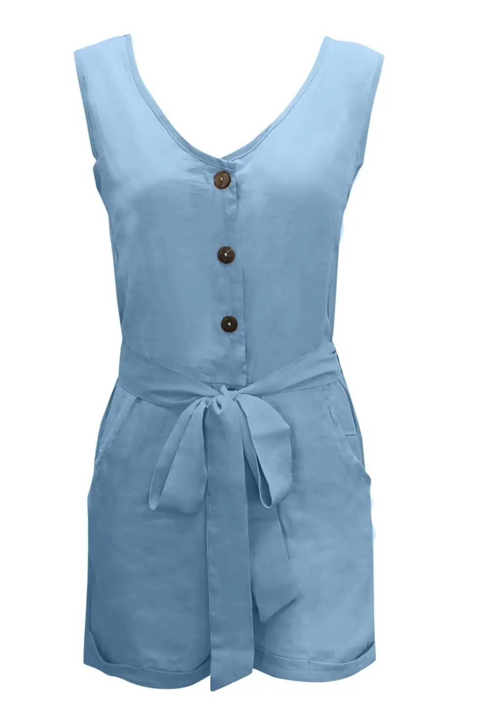 Tied Neck Pocket Romper