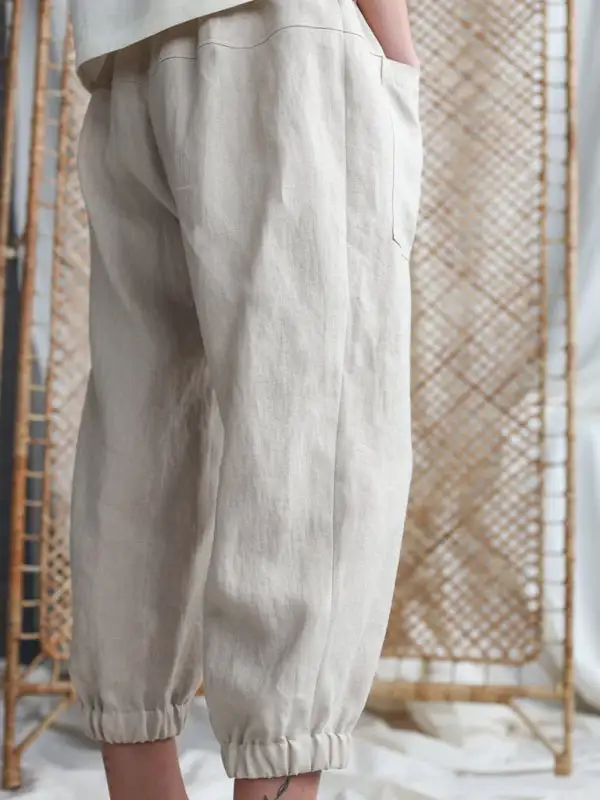 Loose Capri Pocket Pants