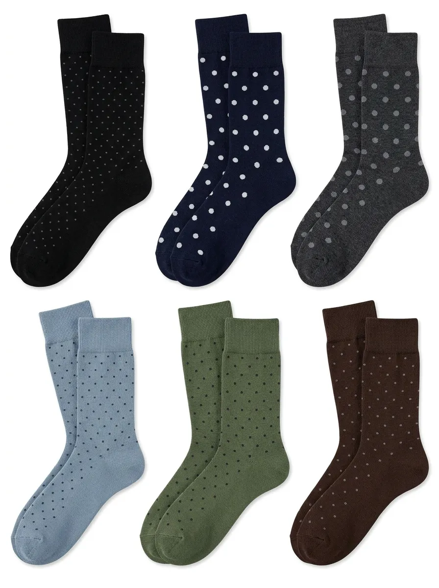 Men's Classic Polka Dot Crew Sock Set