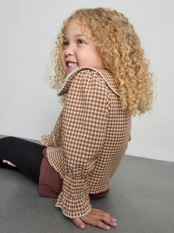 1-12yrs | The Edit Cotton Rich Gingham Check Blouse
