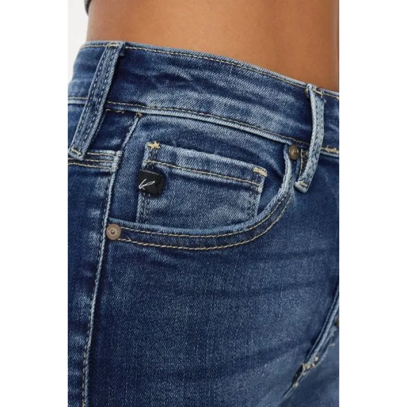 Plus Size Cat's Whiskers Button-Fly Denim Shorts