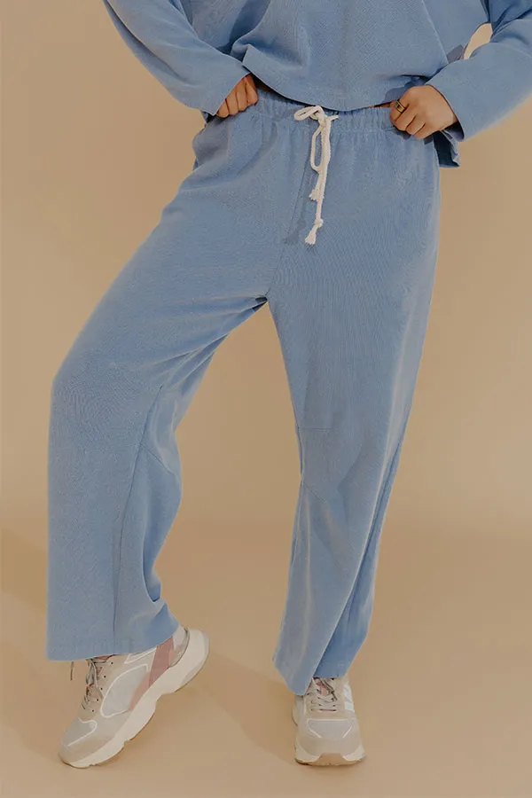High Waist Relaxed Straight Leg Knit Pants