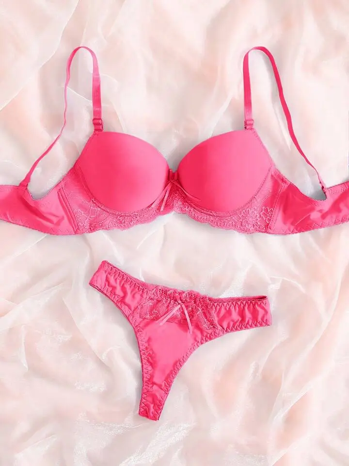 Push-Up Lace Bra And Panty Set