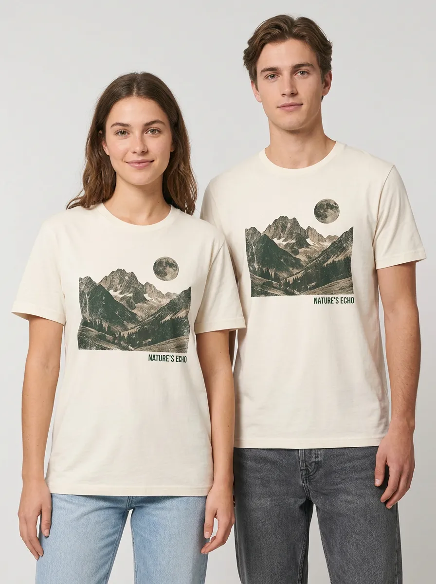 Unisex Nature Mountain Moon Nature's Echo T-Shirt