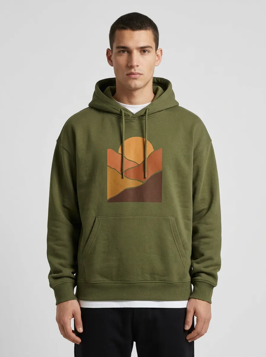 Men's Mountain Landscape Graphic Pullover Hoodie