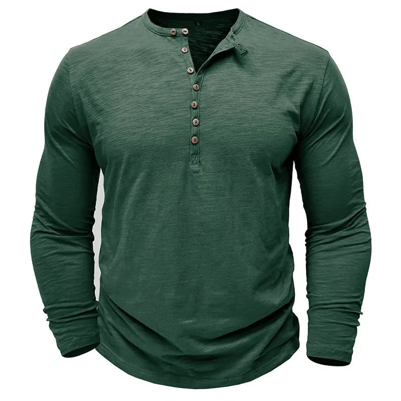 Long-Sleeve Henley Shirt