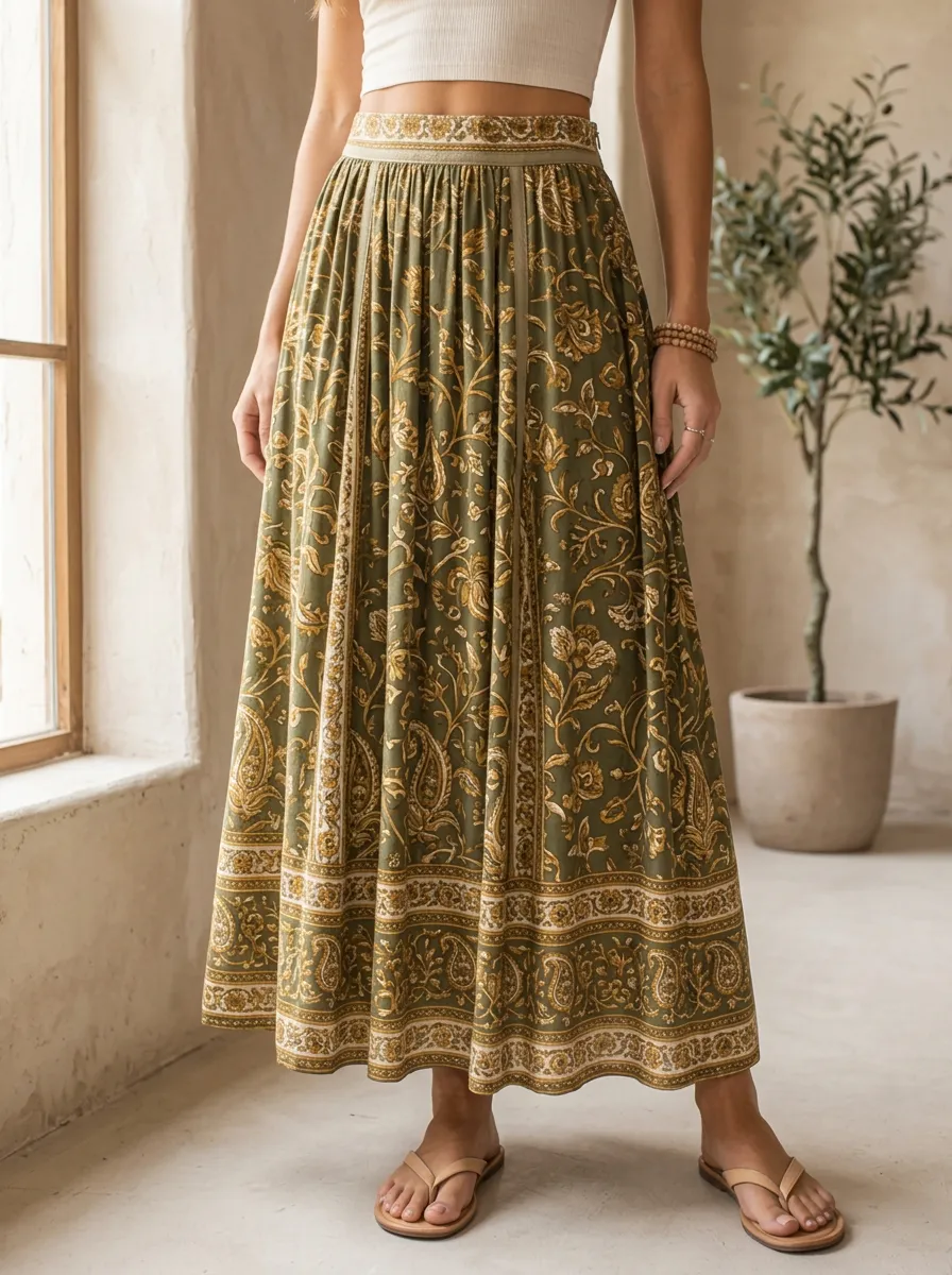 Women's Floral Print Maxi Skirt