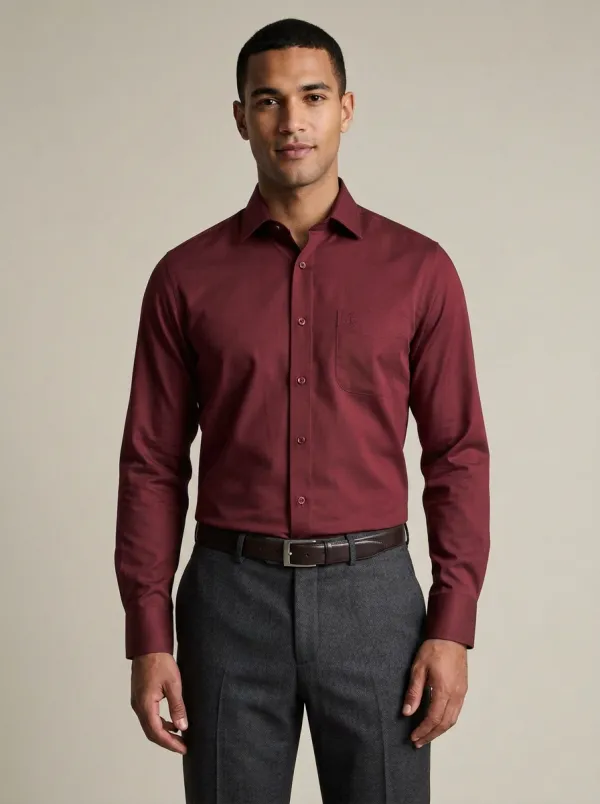 Men's Harbor Nautical Anchor Embroidered Non-Iron Cotton Shirt