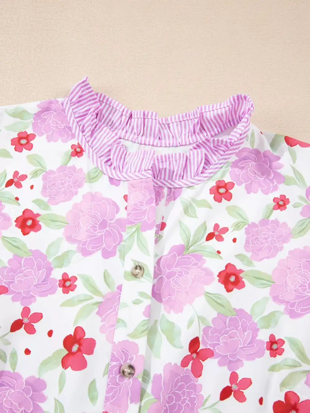 Floral Striped Ruffle Mini Dress