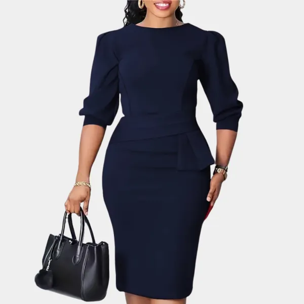  Ruffle Waist Midi Dress