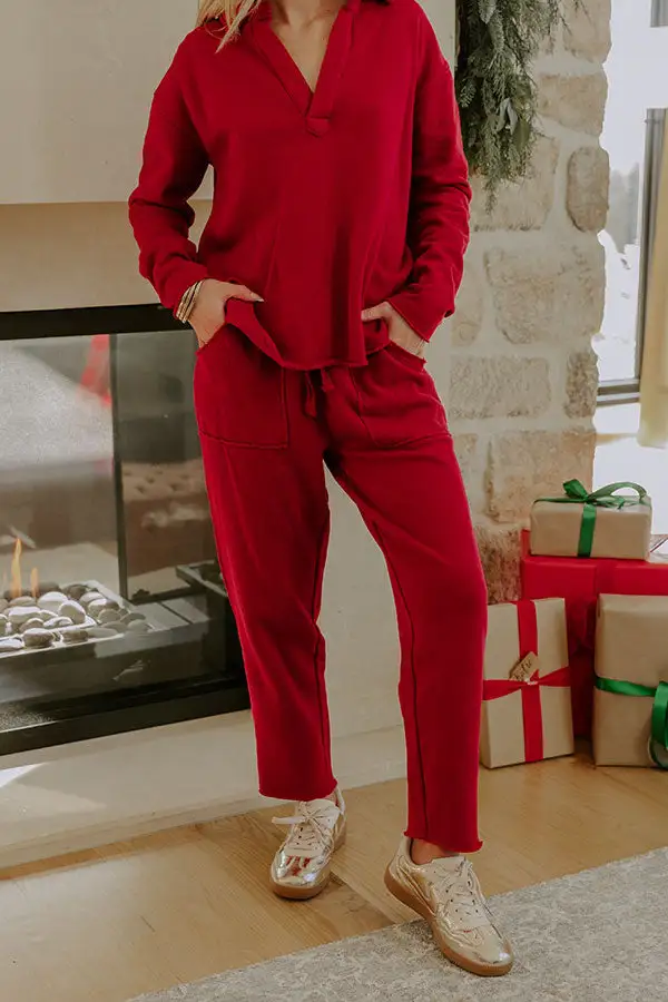 High Waist Tapered Terry Pants