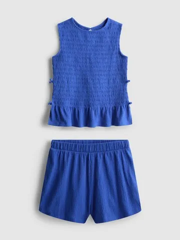 7-15yrs | Shirred Sleeveless Top and Shorts Set