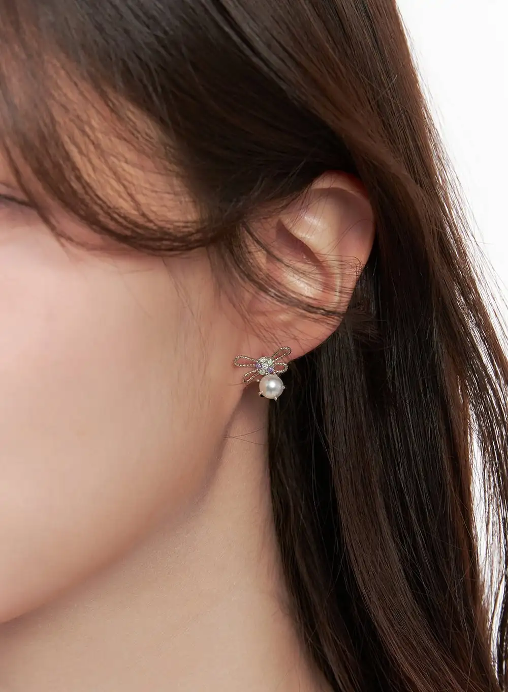 Pearl Ribbon Earrings