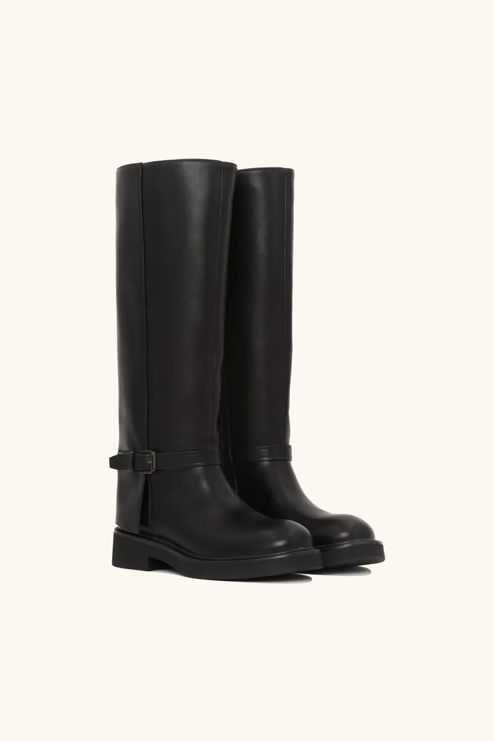 Minimal Strap Detail Riding Boots