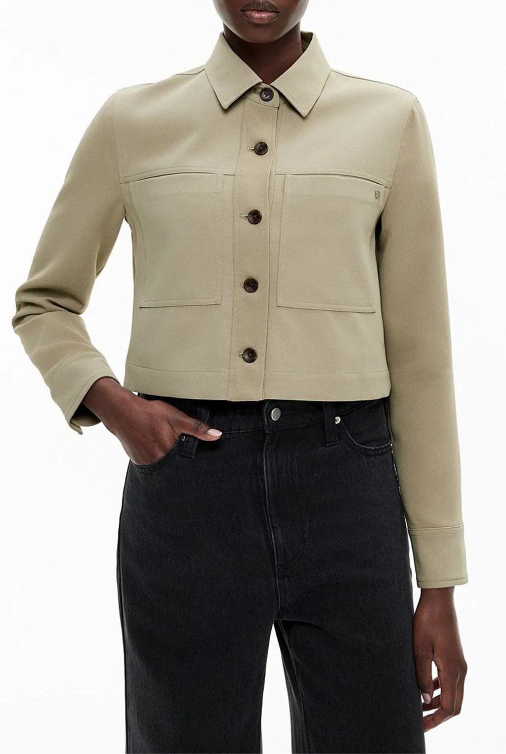 Simple And Fashionable Black Button-Down Shirt