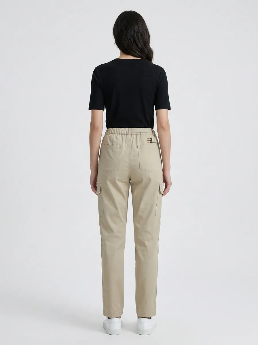 Women's Utility Cargo Pants with Webbing Belt
