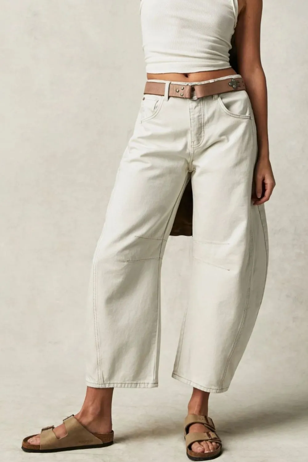 Tiered Relaxed Fit Denim Jeans