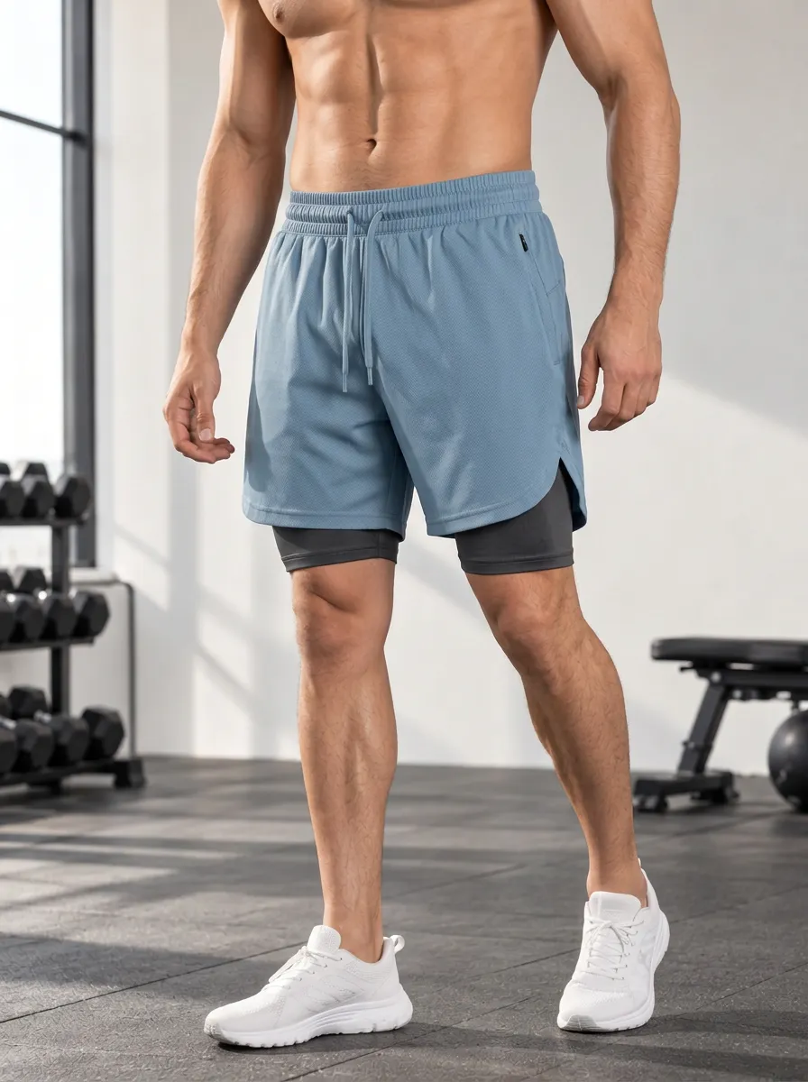 Men's Performance Dual Layer Mesh Workout Shorts